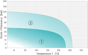 MultiTex Ring – ePTFE Flat Gasket p - T diagram